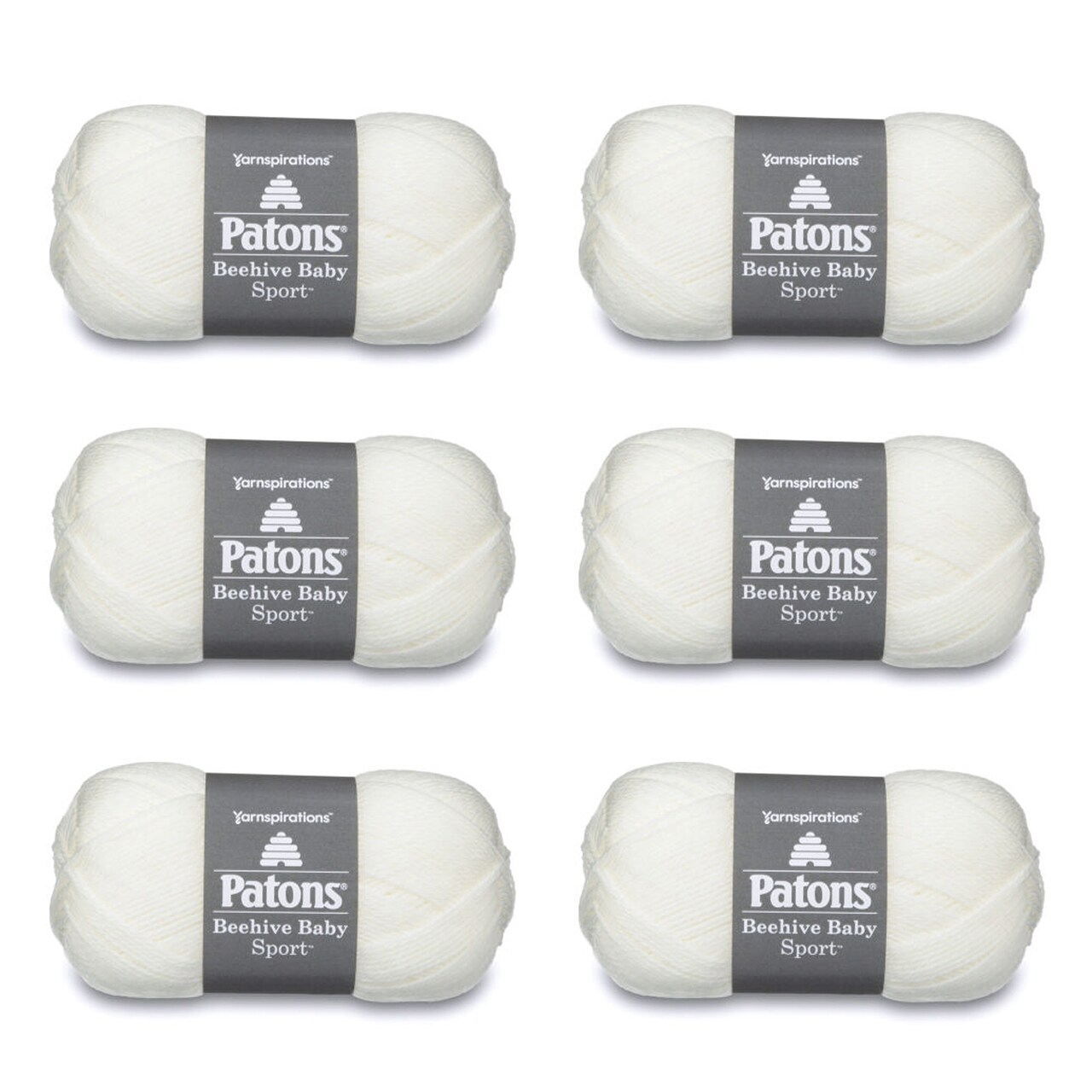 Patons Beehive Baby Sport Vintage Lace Yarn - 6 Pack of 3.5oz/100g - Blended Fiber - 3 DK - 359 Yards - Knitting/Crochet